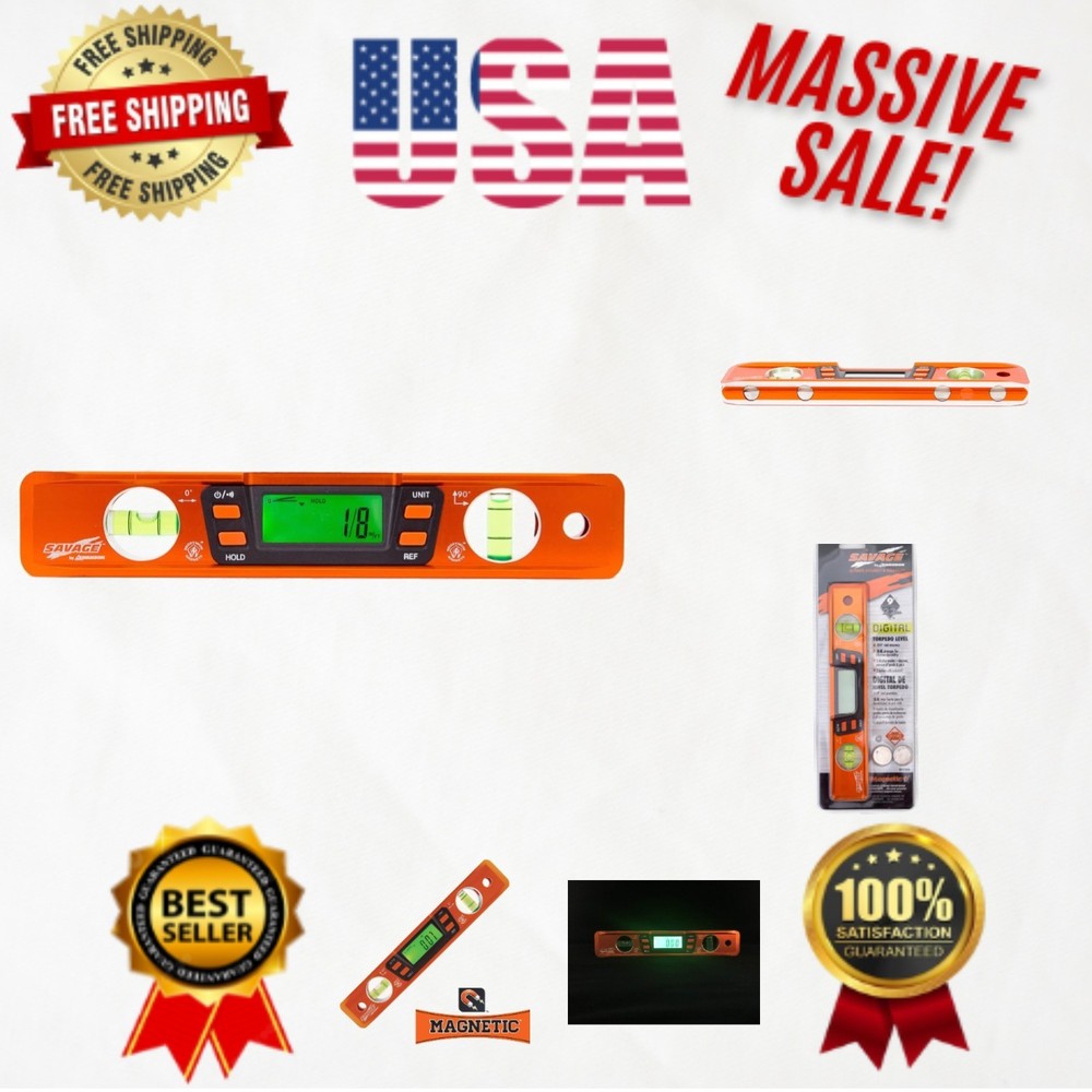 Savage 9-Inch Digital Level - Accurate Automatic Operation & Easy Readability