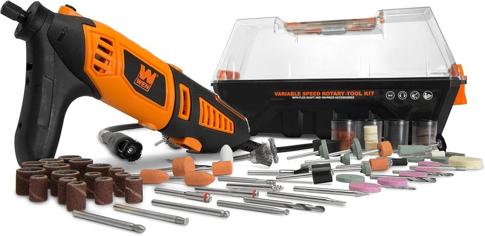 Variable Speed Rotary Tool 1.3 Amp 190 Piece Accessory Kit Flex Shaft