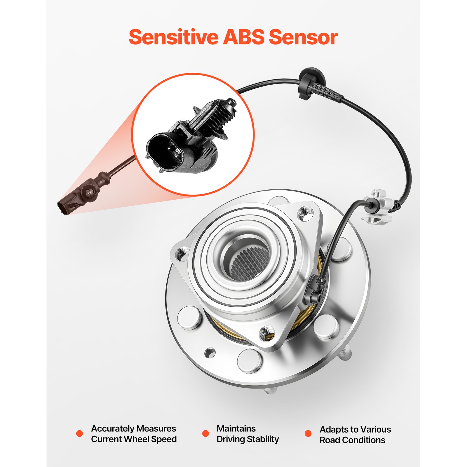 2PCS 4WD Front Wheel Bearing Hubs for 1999-2014 Chevy GMC Silverado Sierra 1500