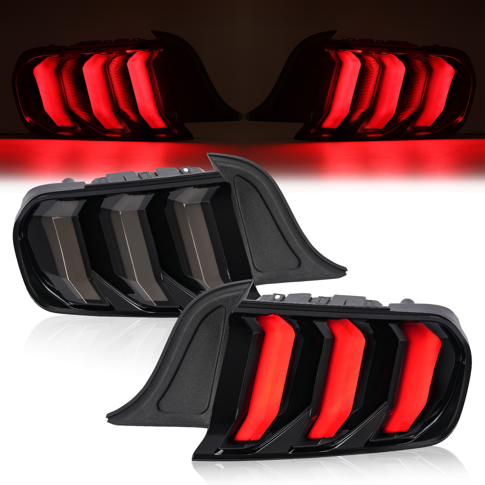 LED Tail Lights Sequential Turn Signal For Ford Mustang 2015-20 Left+Right Side