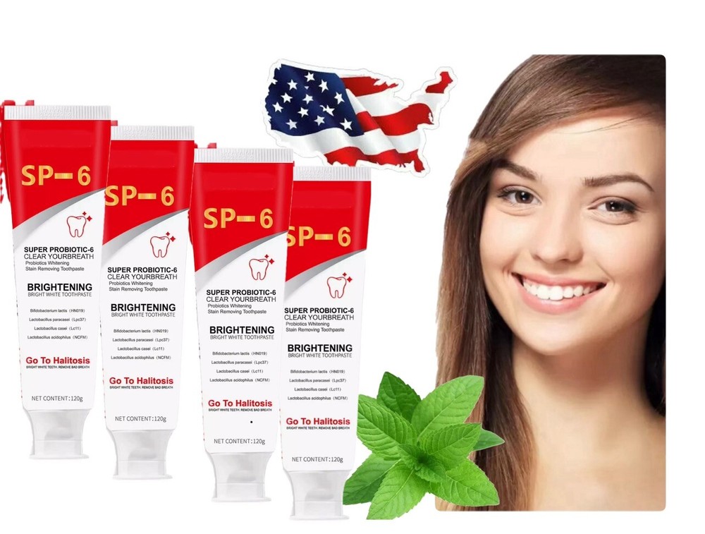 4Pcs Super Probiotic SP-6 Toothpaste, Probiotics Bright White