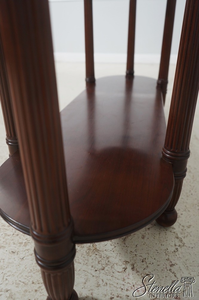 71992: HARDEN Marble Top Cherry 1 Drawer Console Serving Table