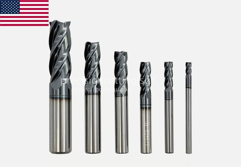 6pcs 1/8 - 1/2" combo set Solid Carbide End Mill - AlTiCrN Coated