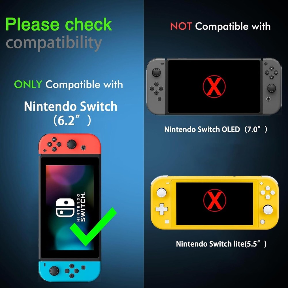 4 Pack Screen Protector for Nintendo Switch 2017 with 2 Pack Controller Cover