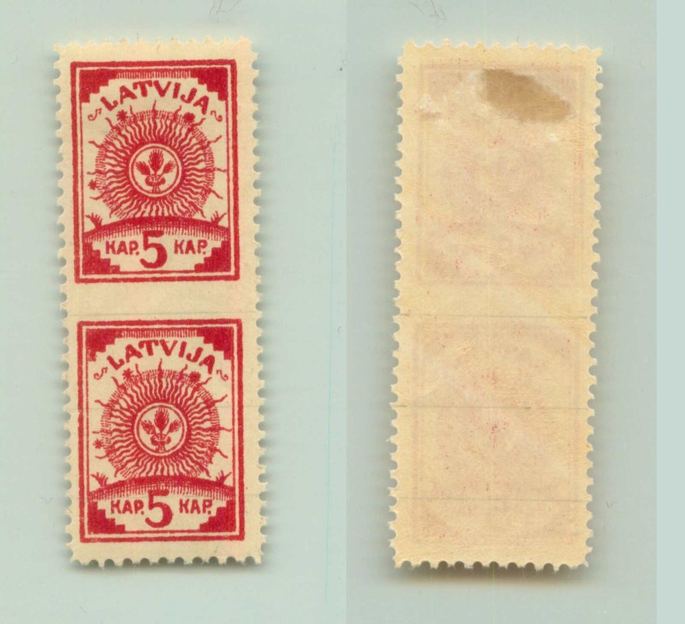 Latvia 1919 SC 6 mint missing perf, pair. rtc2232