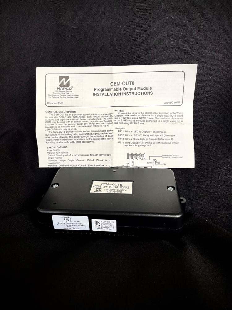 NEW GEM-OUT8 NAPCO Programmable 8 output