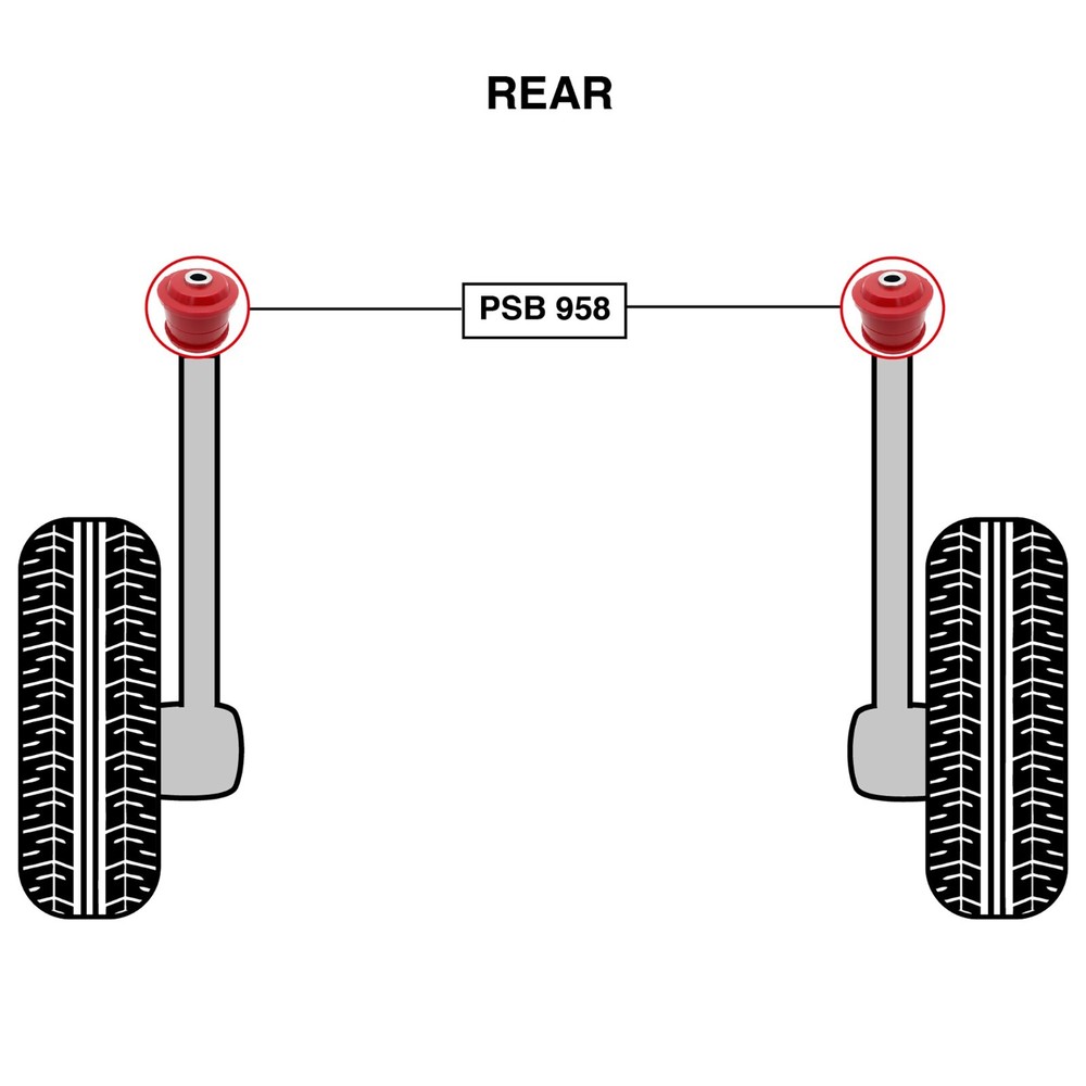 2x Subaru Outback (96-03) Rear Trailing Link Polyurethane Bushing Kit