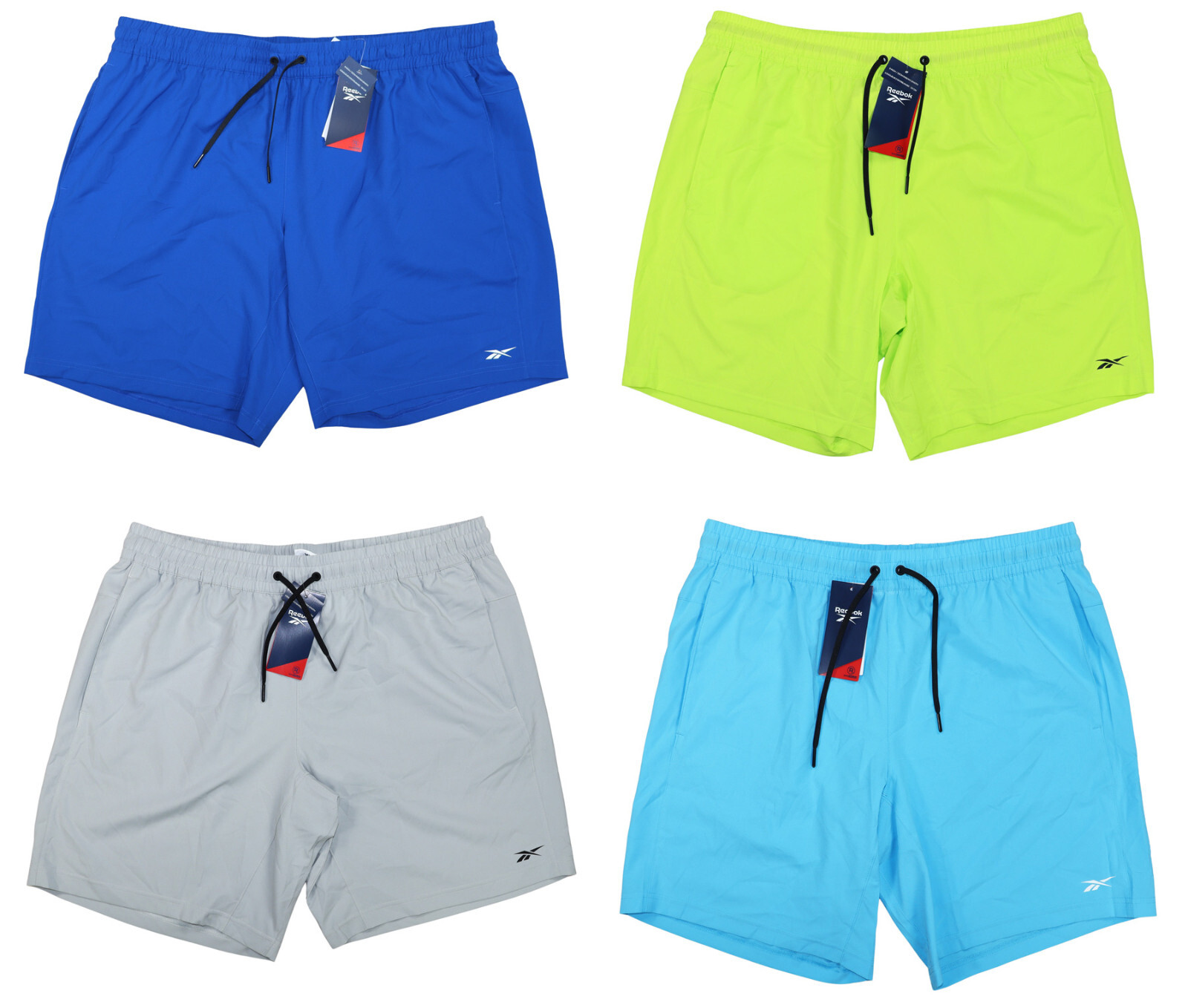 Reebok Moisture Wicking Drawstring Waist 9" Inseam Athletic Men's Shorts NWT