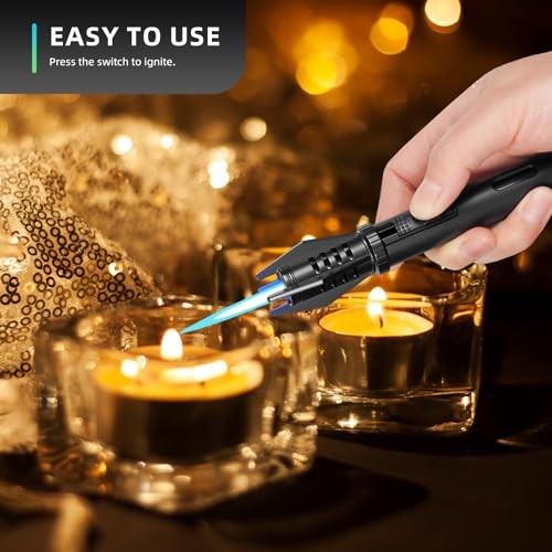 Mini Torch Lighter Straight Flame Bright Fire Small Refillable Butane Lighter