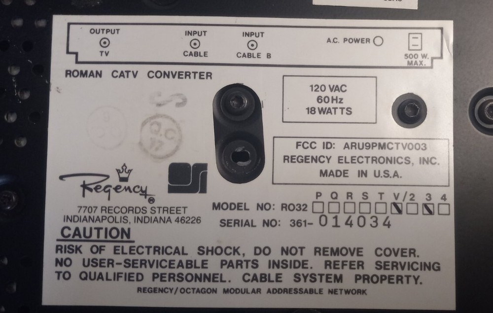 Vintage Regency Cable Box