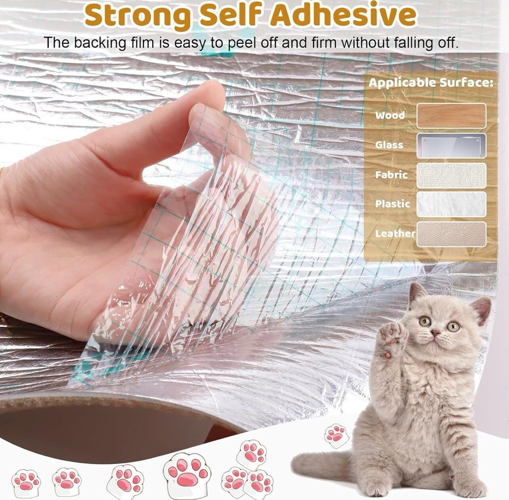 Trimmable Cat Scratch Mat | 15.7"x78.7" Self-Adhesive Cat Scratching Protector
