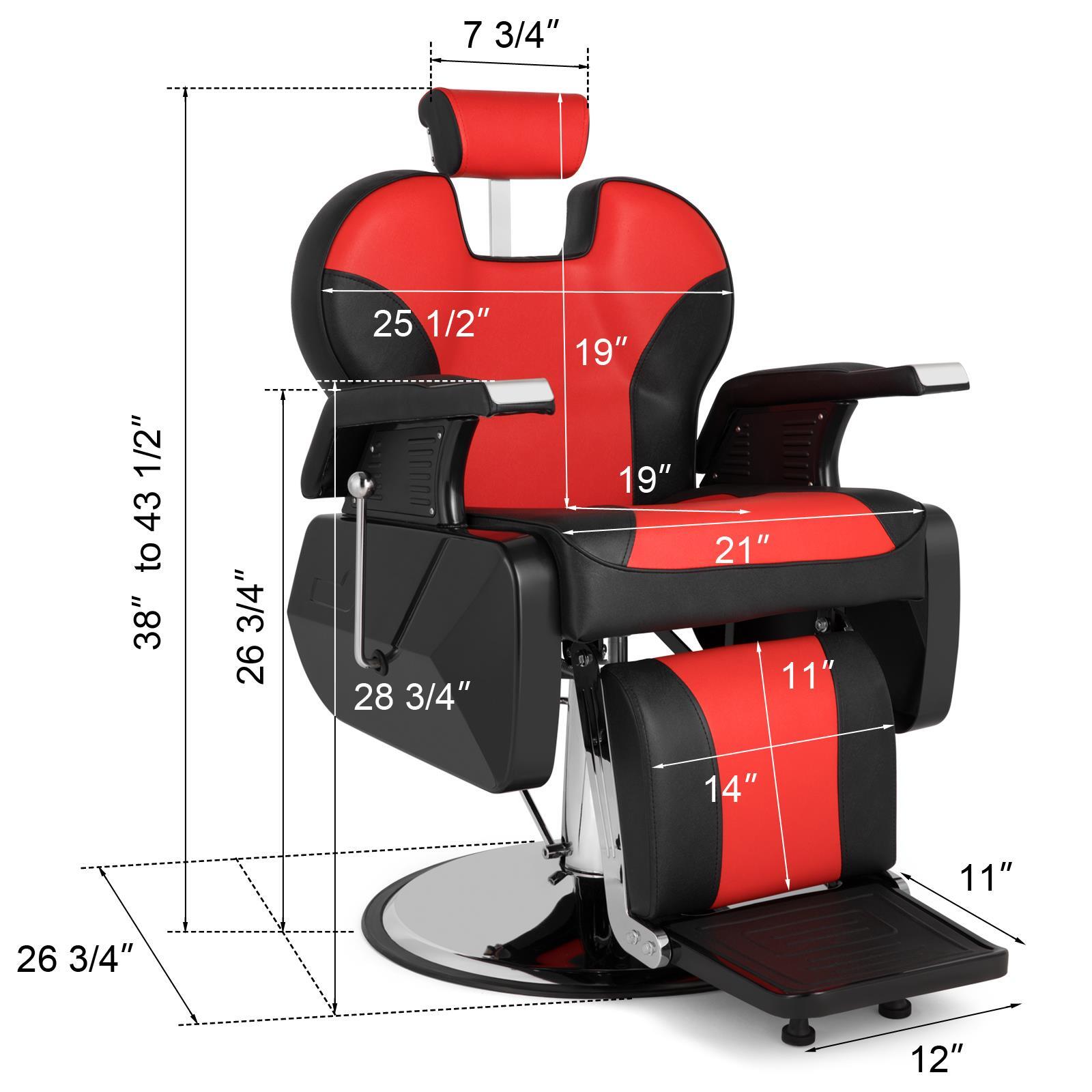 Heavy Duty Hydraulic Recline Barber Chair Salon Tattoo Beauty Chair Hair Cutting