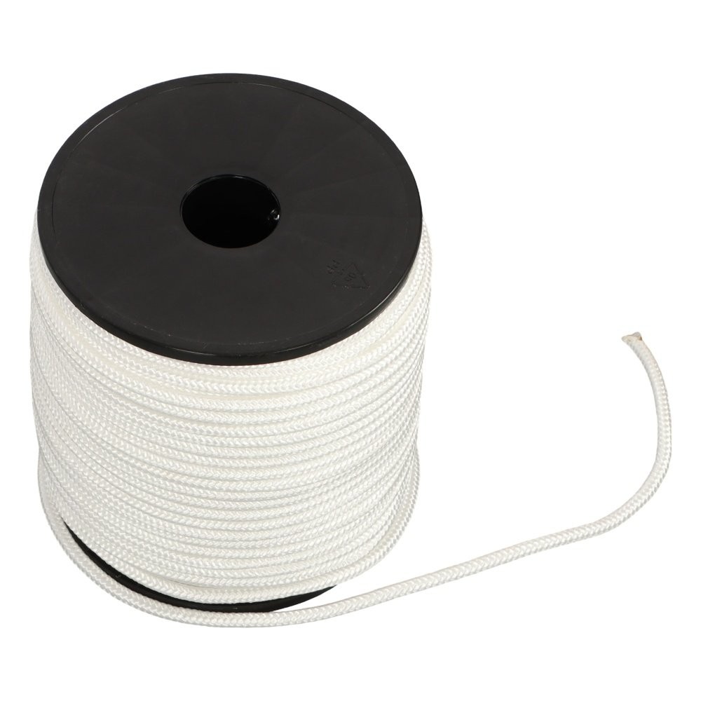 Multipurpose White Nylon Rope Sturdy Spool Solid Braid Knot Rope 1/4" × 5250'