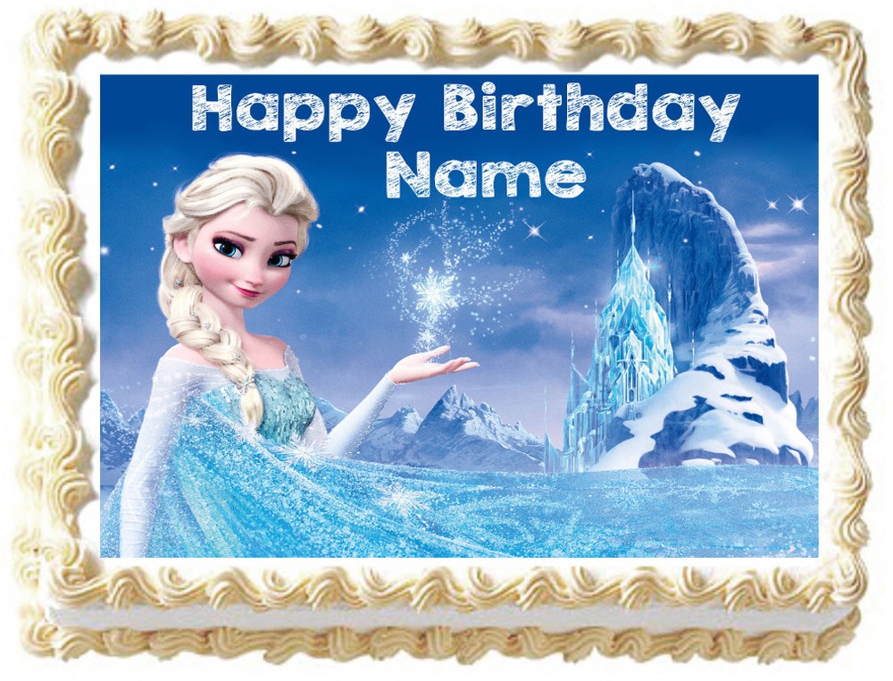 FROZEN Elsa Party Edible Cake topper image
