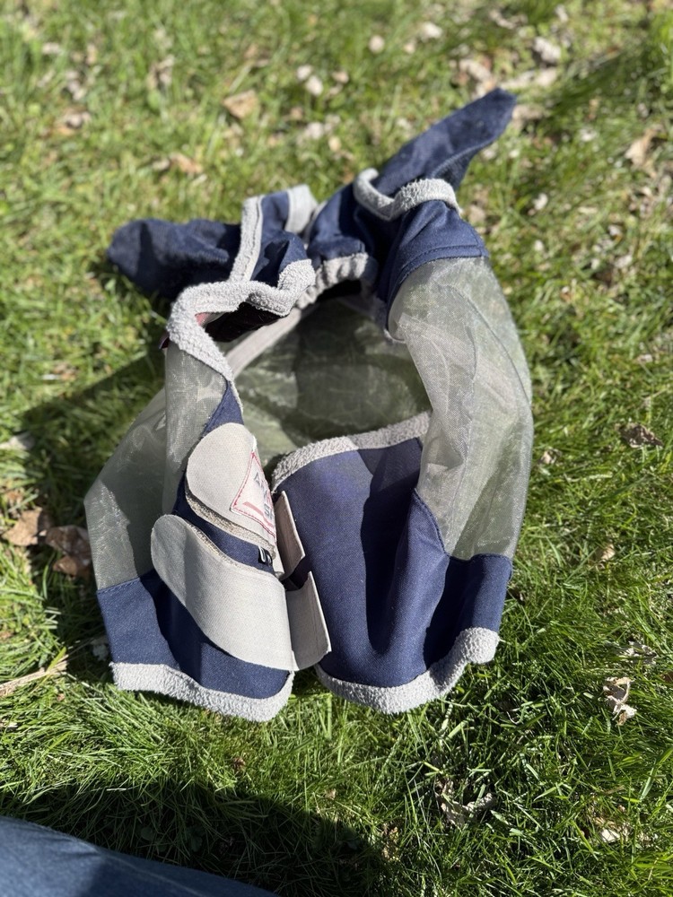LeMieux AS Protector Fly Mask Grey/Navy Size Medium Cob