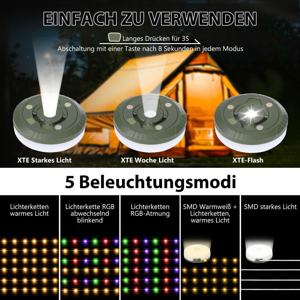 LED Stripe Camping Light Chain Multifunction USB Charging Camping Light New