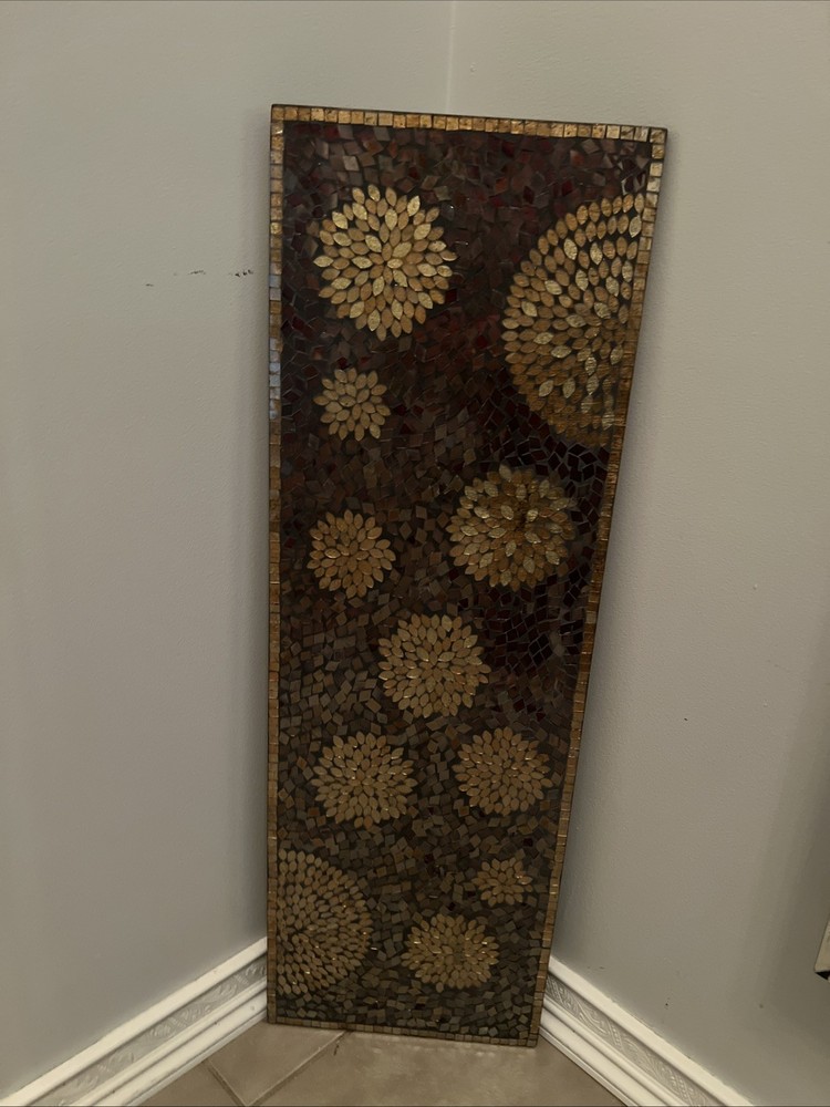 Hanging Vintage Mosaic Decor Panel Piece 12x36