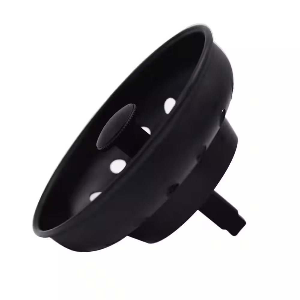 3-1/2 In. Standard Post Style Replacement Kitchen Sink Basket Strainer, Matte Bl