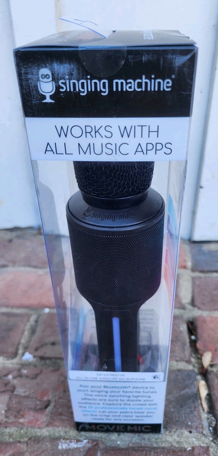 Singing Machine Karaoke Move Microphone with Bluetooth Lights & Speaker, NEW!!