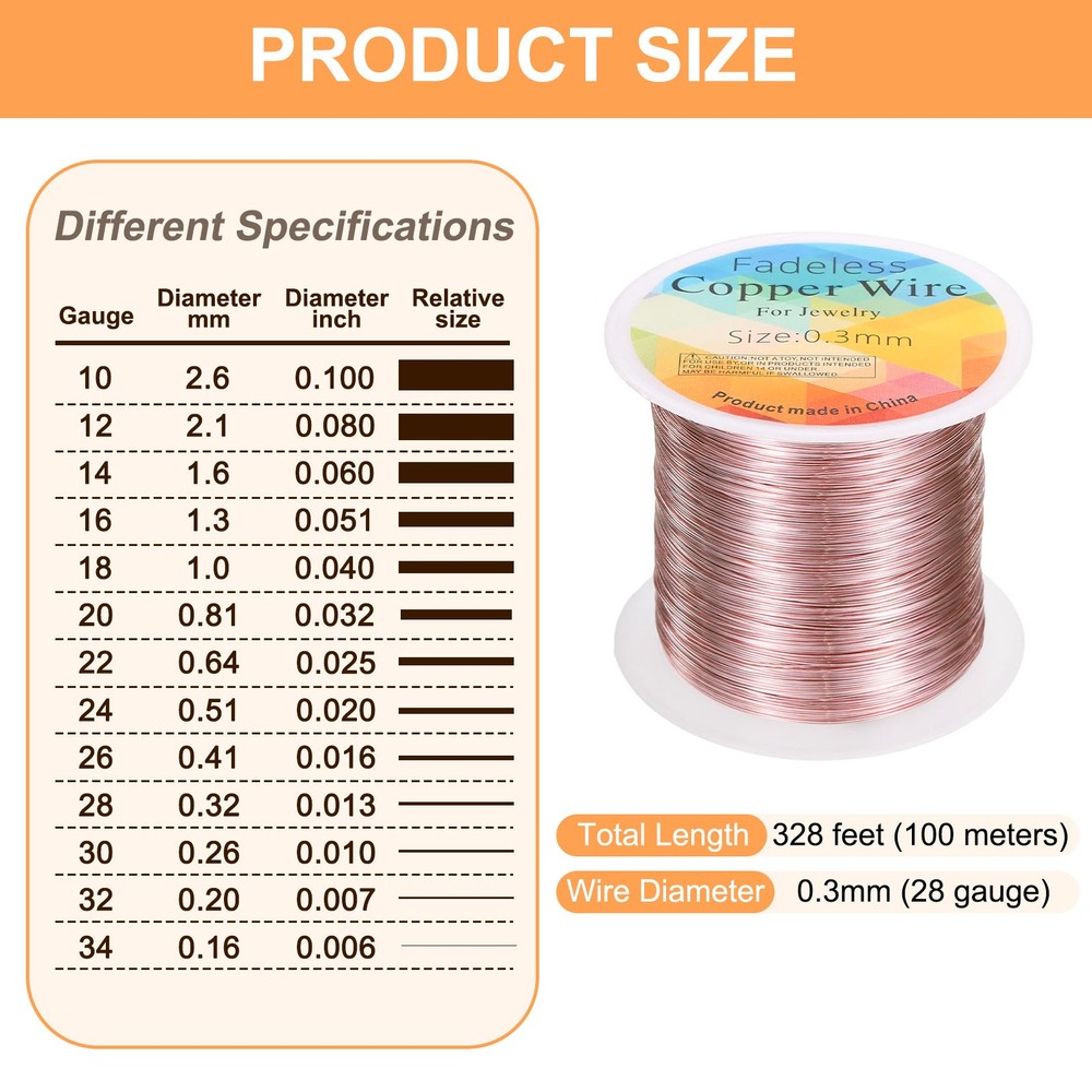 wire 328ft 28 Gauge Copper Craft Wrapping Wire, Pink