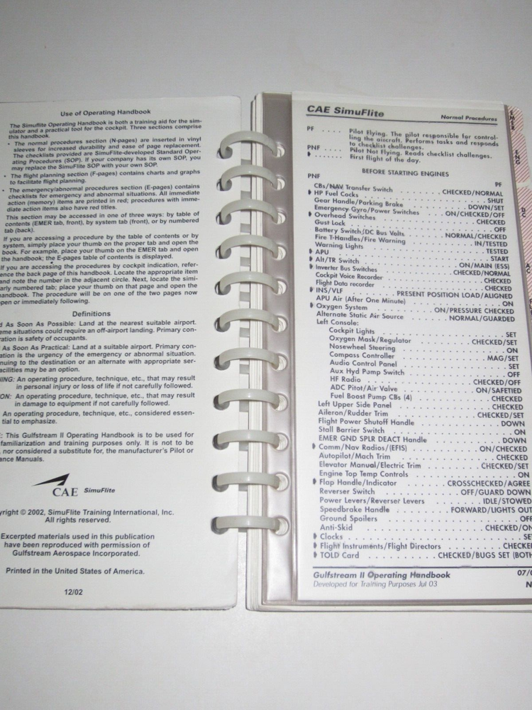 GII Operating Handbook CAE Gulfstream 2