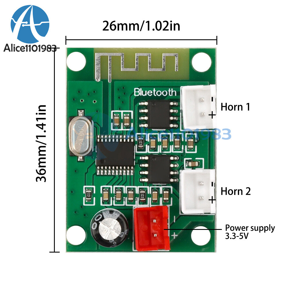 DC 3.3-5V Bluetooth Audio Power Amplifier Board 3W*2 Voice Broadcast Module