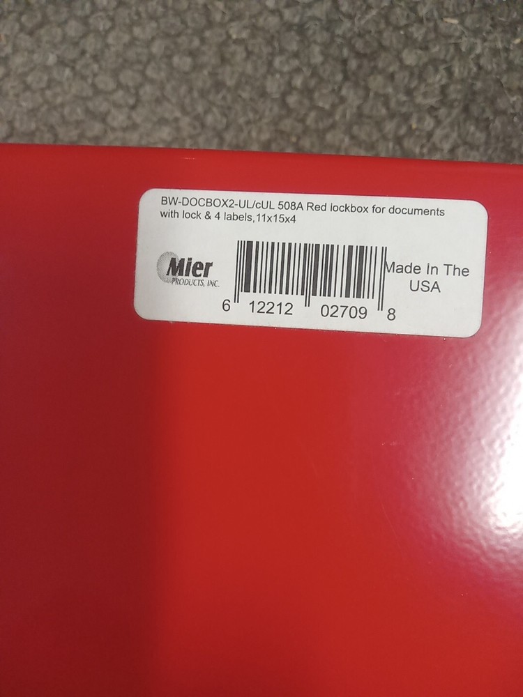 Mier BW-DOCBOX2-UL Document Lockbox. 508A. New