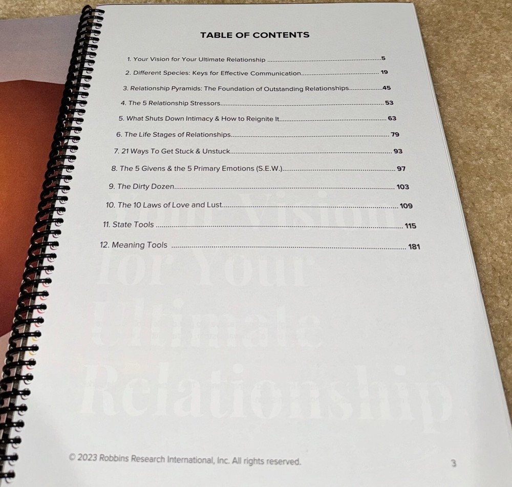 Tony Robbins Platinum Partnership - The Ultimate Relationship Program Manual