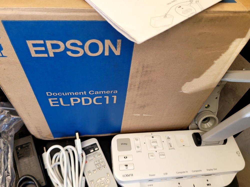 Epson ELPDC11 High Def Interactive Document Camera Visualizer w/ Cords AND POWER