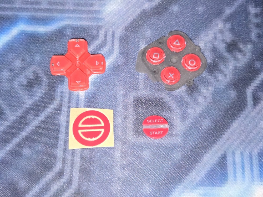 PSP Go D-pad Buttons Replacement Red/Blue