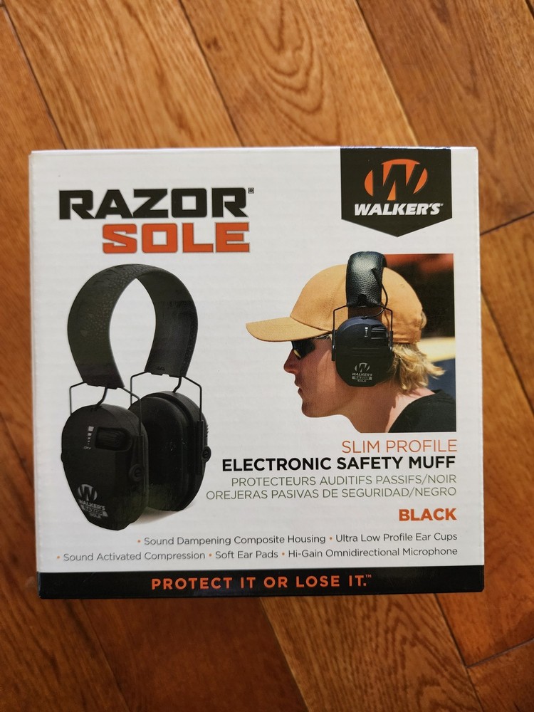Walkers Razor Sole Electronic Black Earmuffs