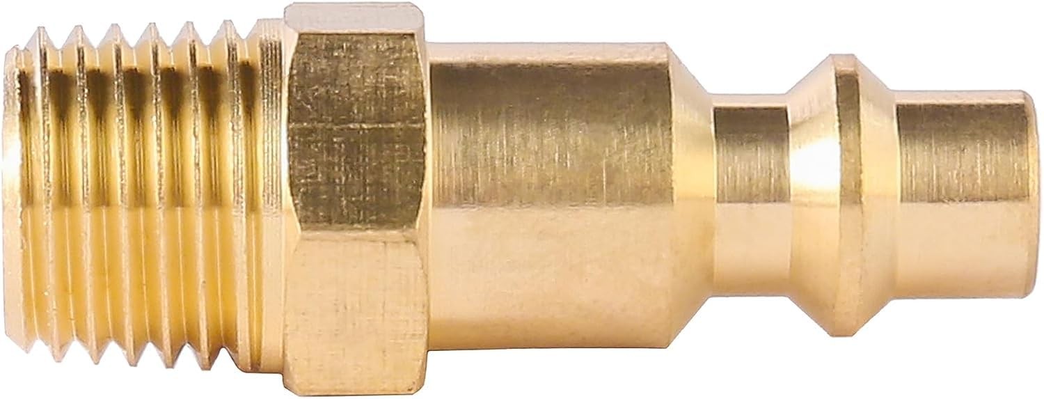 10 Pack Brass Air Hose Fittings â€“ 1/4" NPT Male Quick Connect Couplers & Plugs