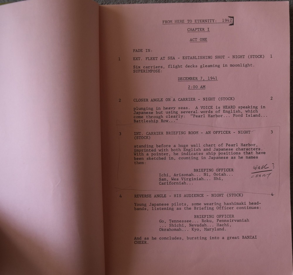 1979 From Here to Eternity : 1942 Original Screenplay Script