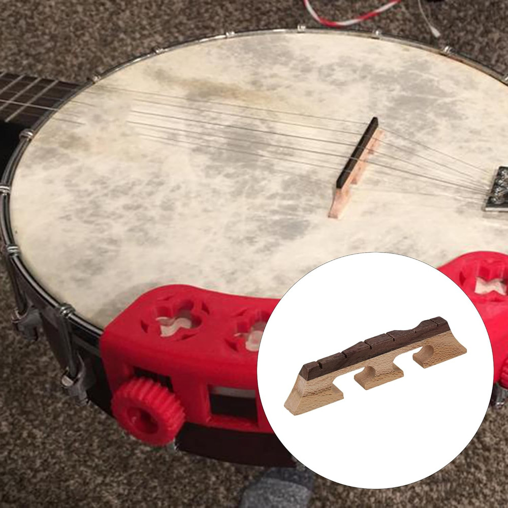 6 String Banjo Bridge 3-Leg Maple Ebony Parts