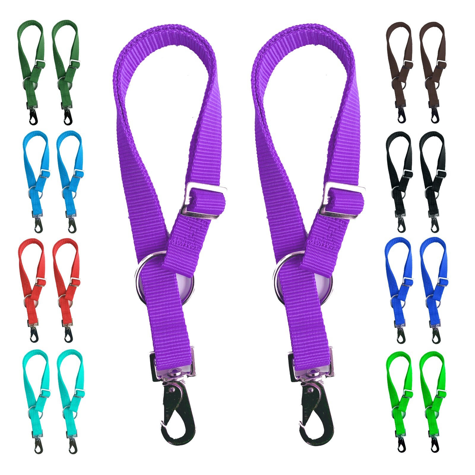 Majestic Ally Pack of 2 Horse Water Bucket Strap Hangers - Adjustable 18” to 30”