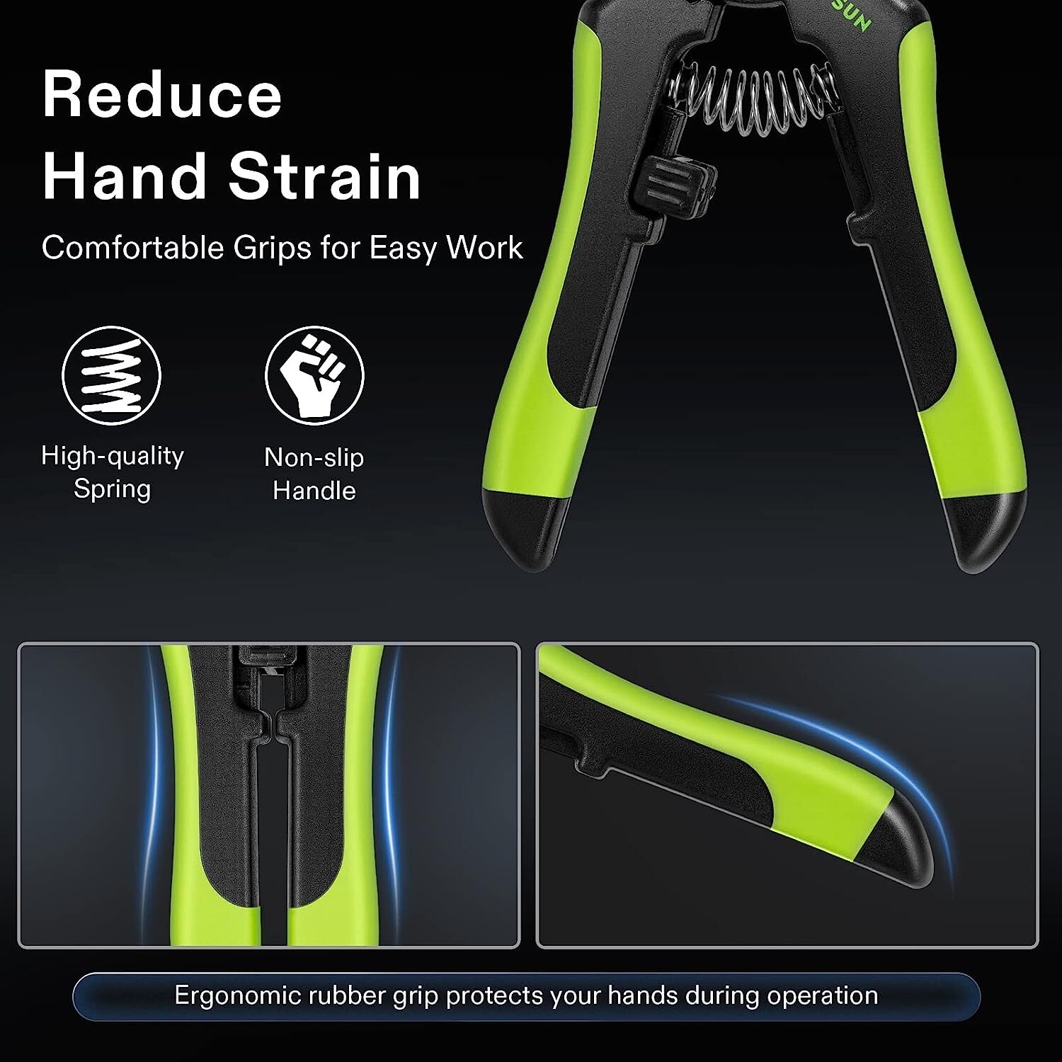 VIVOSUN 6.5" Hand Pruner Pruning Shear W/ Straight Stainless Black and Green