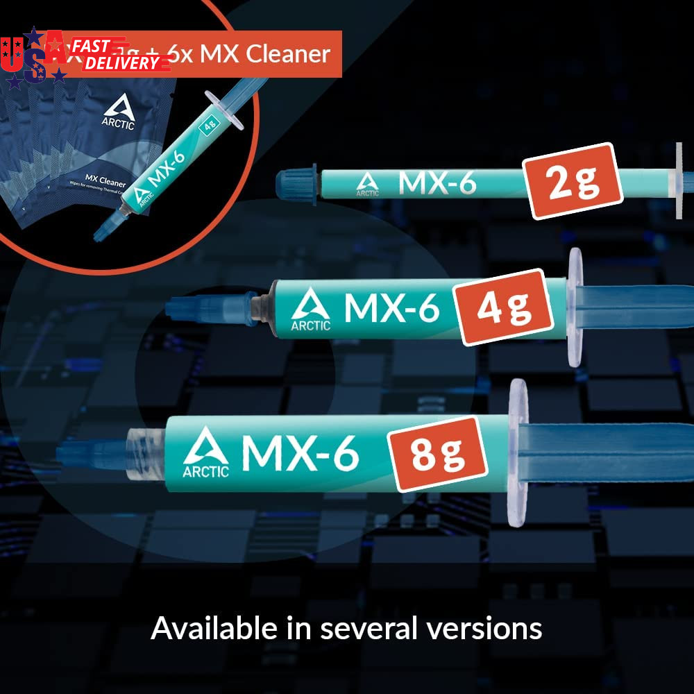 MX-6 (4 G, Incl. 6 MX Cleaner) - Ultimate Performance Thermal Paste for CPU, Con