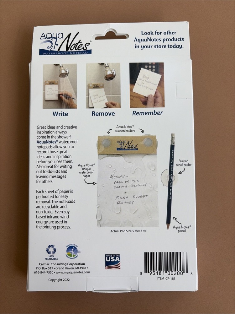 Aqua Notes Water Proof Notepad