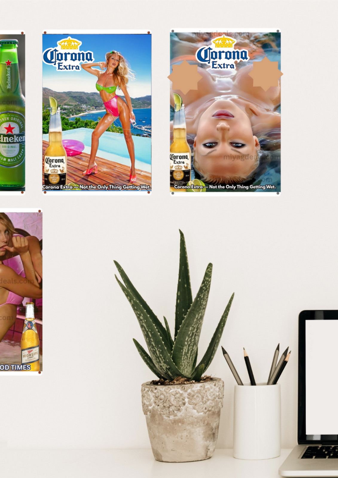 Miller High Life Metal Sexy Cowgirl Mancave Bar Wall Decor Beer Sign Read Des..