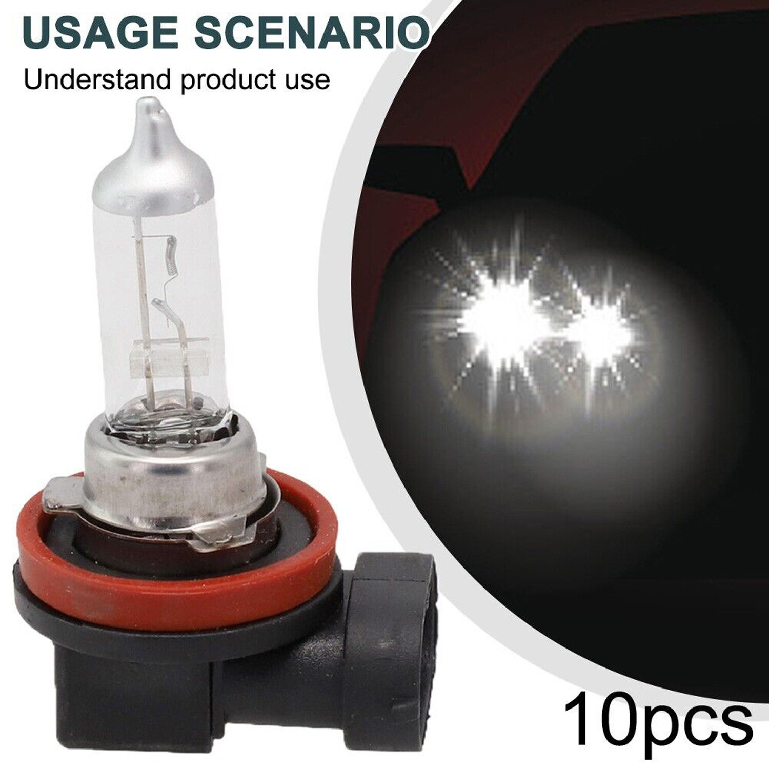 10pcs H11 12V 55W Super Bright Ultra White Fog Halogen Bulb Car Head Light Lamp