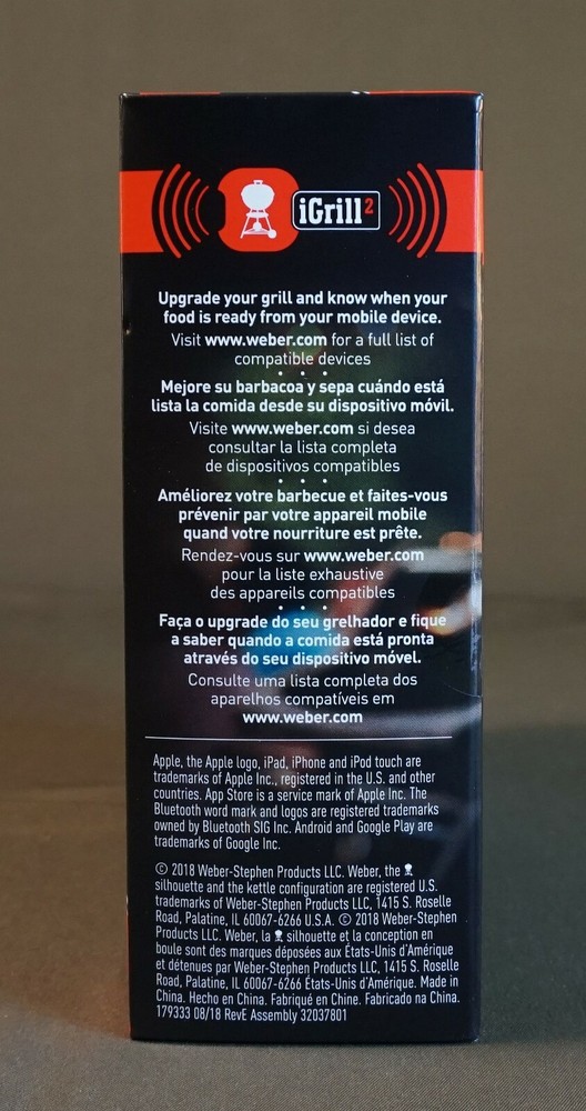 New in Unopen Box Weber Bluetooth Connected Thermometer iGrill2