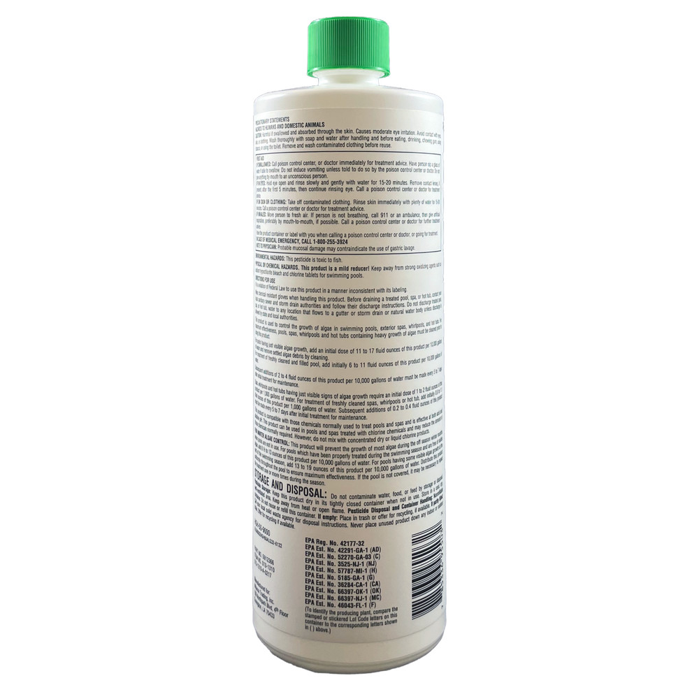 Pool Season 60% Algaecide Halt 60 Algae Control Qt