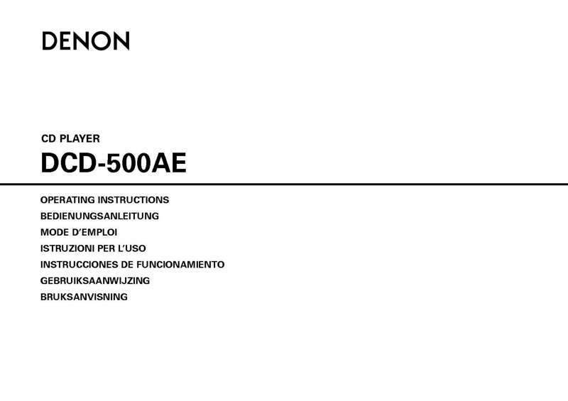Denon DCD-500AE CD Player Owners Manual