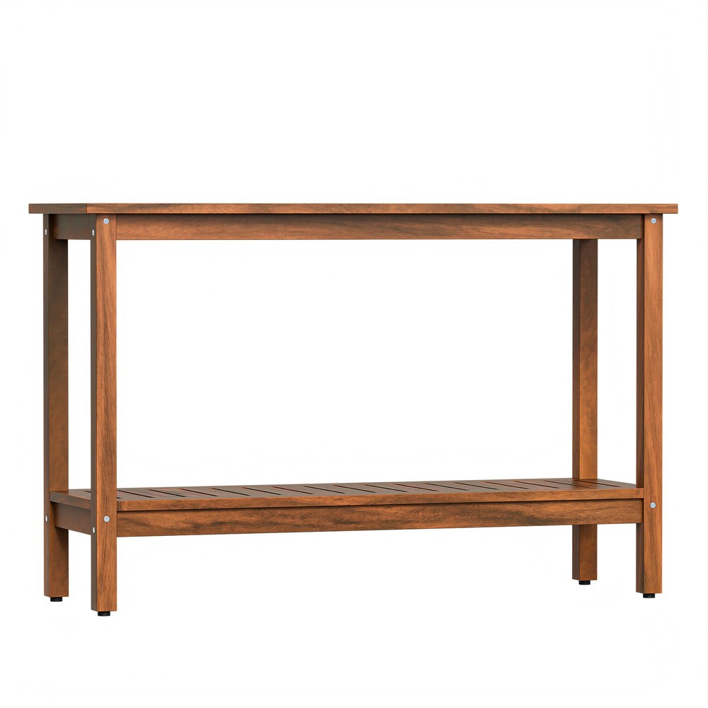 48" Console Table with Storage Behind Couch Sofa Table w/ Shelves For Garden