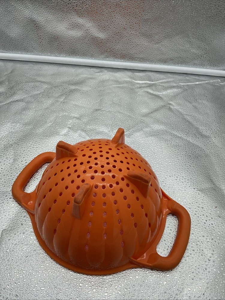 Vintage KitchenAid Strainer Colander Orange Footed Deep Two Handled