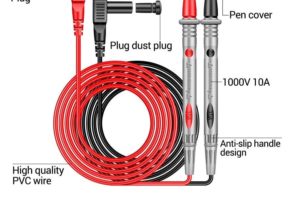 Universal 10A 1000v Digital Multimeter Test Leads Probe Pen Volt Meter Cable UK