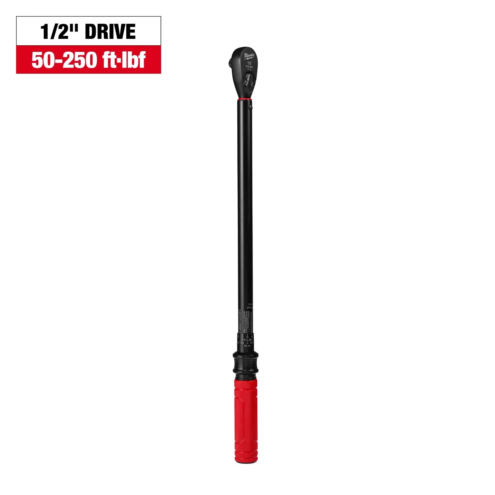 Milwaukee 48-22-9203 1/2" Drive Click Torque Wrench 50-250 ft-lb Adjustable Tool