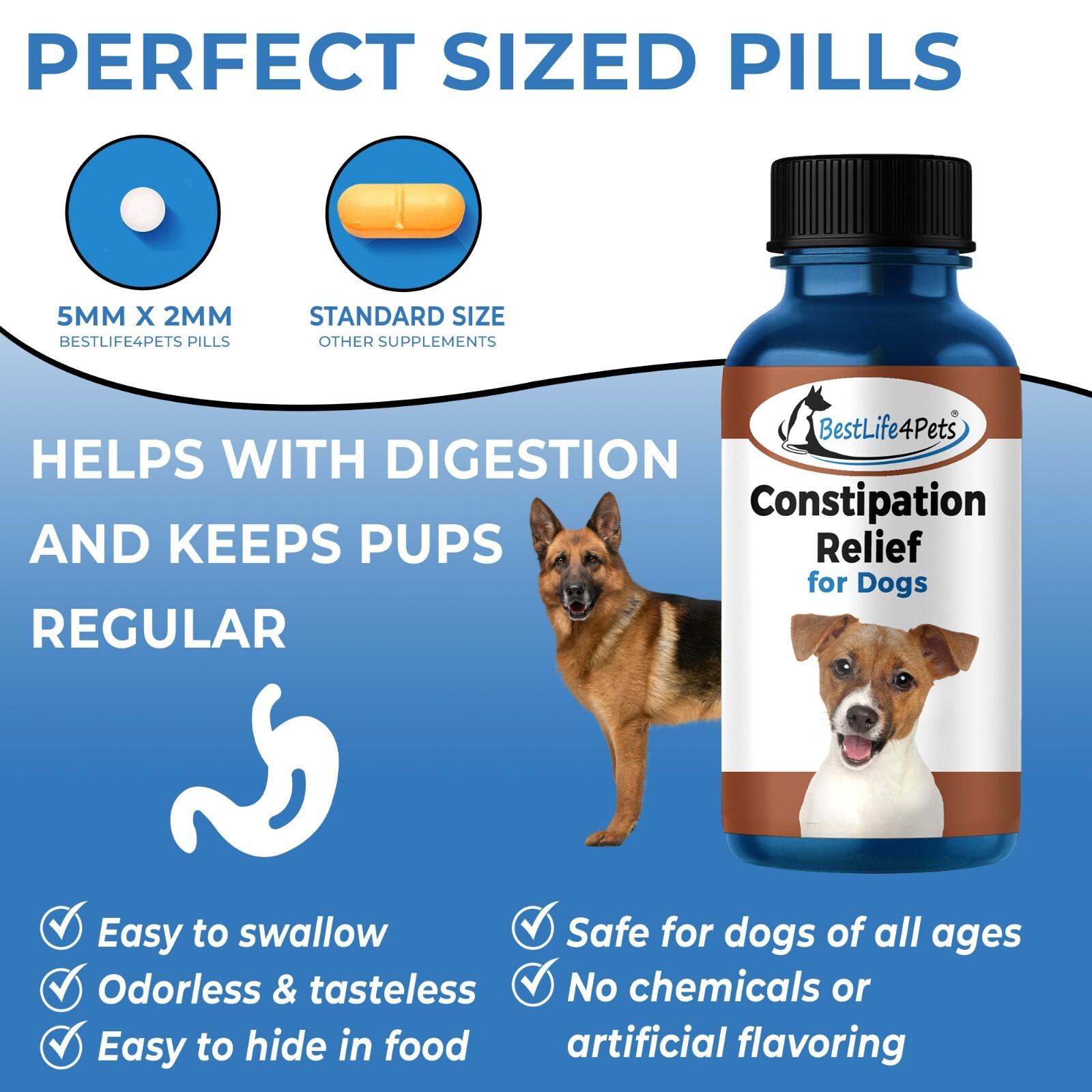 Constipation Relief for Dogs Natural Laxative Stool Softener, Helps Digestion