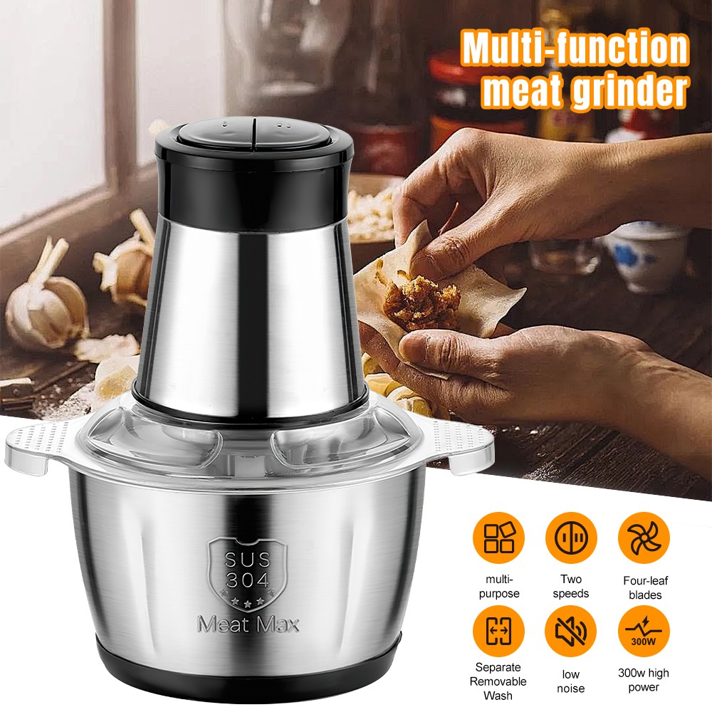 300W Electric Food Vege Chopper Food Processor Kitchen Meat Grinder Chopper 3L