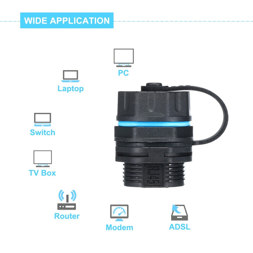 5Pack RJ45 Panel Mount Coupler Bulkhead Ethernet LAN Pass Through Connector